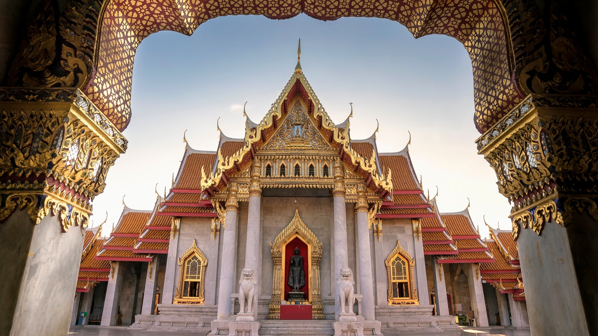 Admire The Intricate Marble Design In Wat Benchamabopit