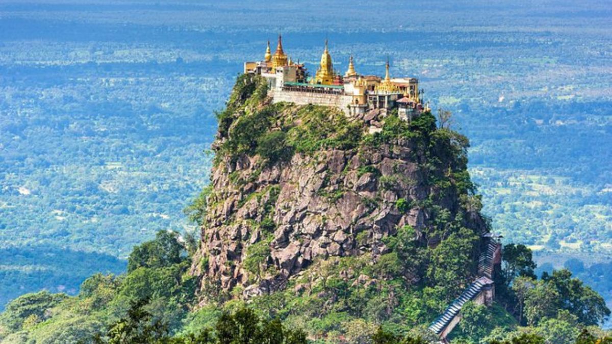 The Famous Volcano Mount Popa In Bagan