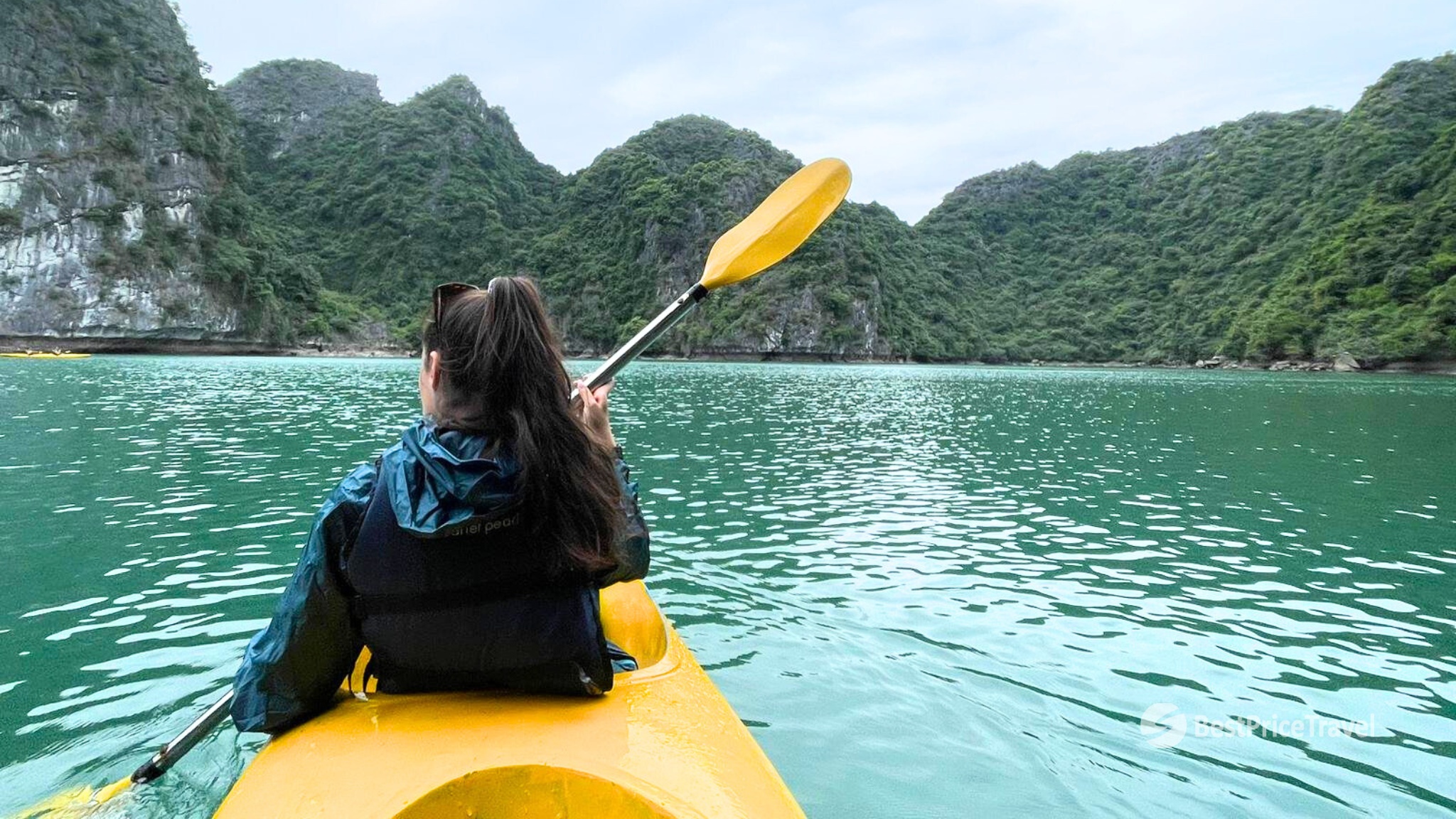 Sailing to Luon Cave on a kayak