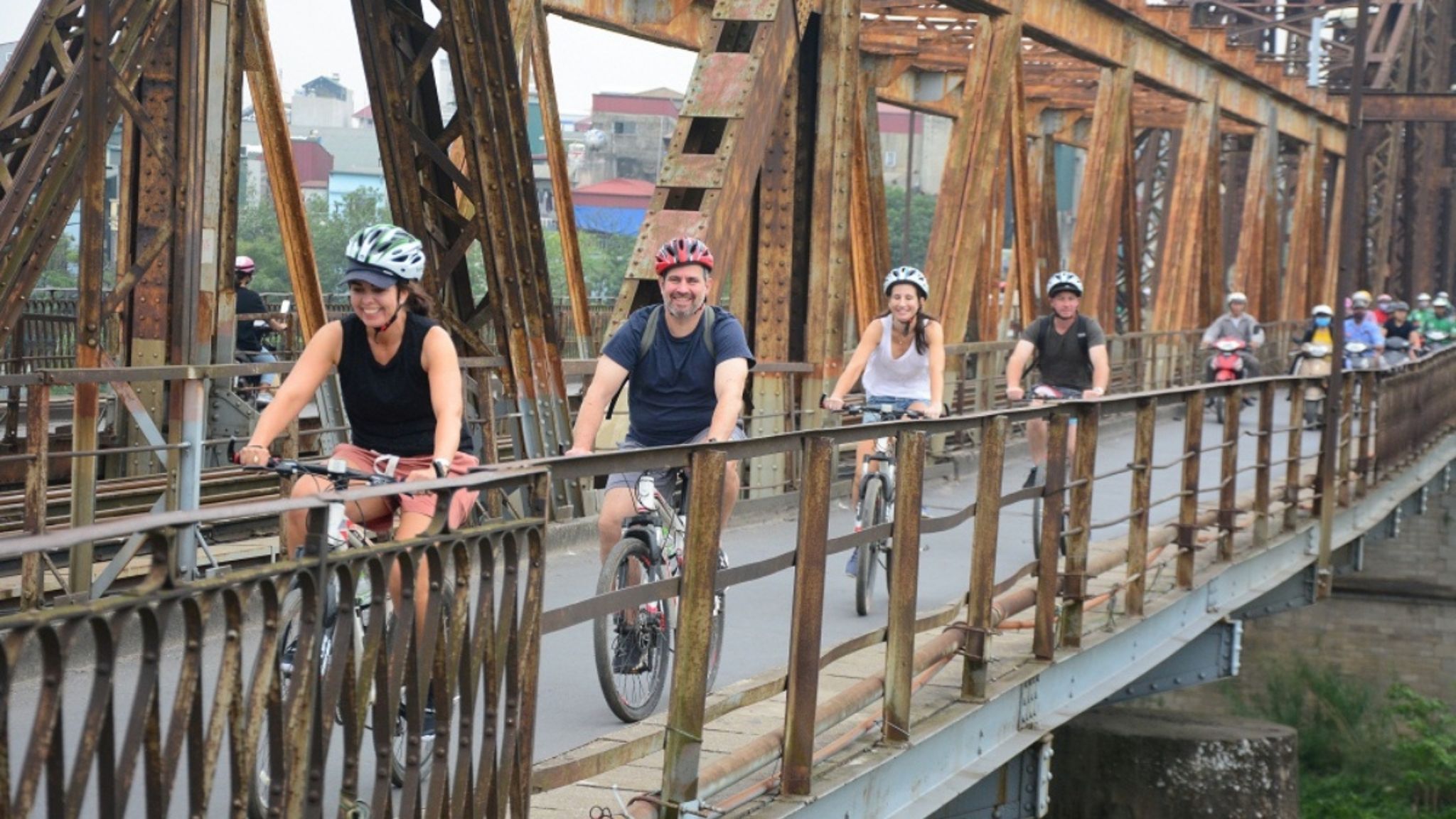 Cycle Through Historical Long Bien Bridge