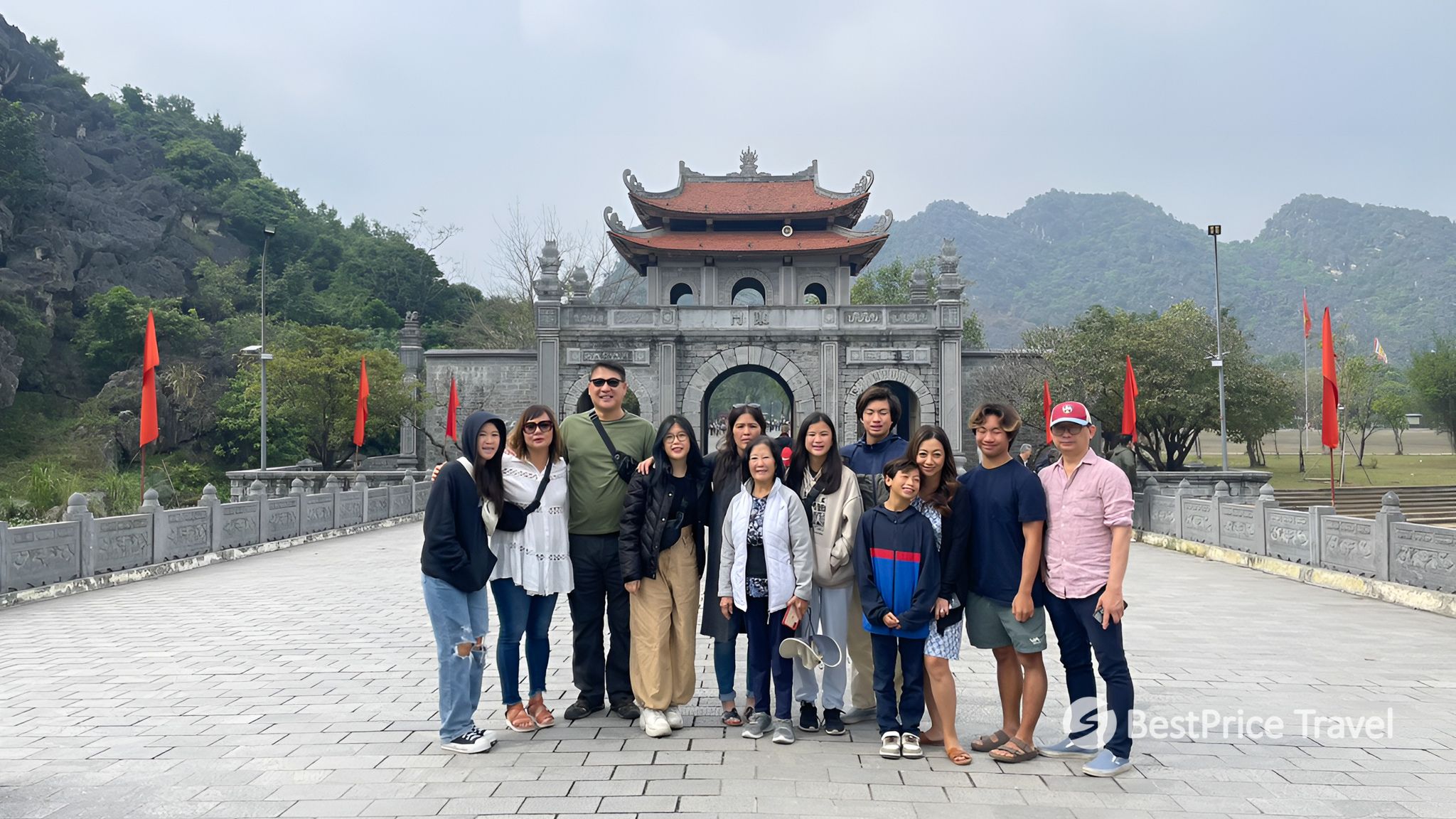 Day 1 Tourists Posing At The Gate Of Hoa Lu Ancient Capital, Ninh Binh