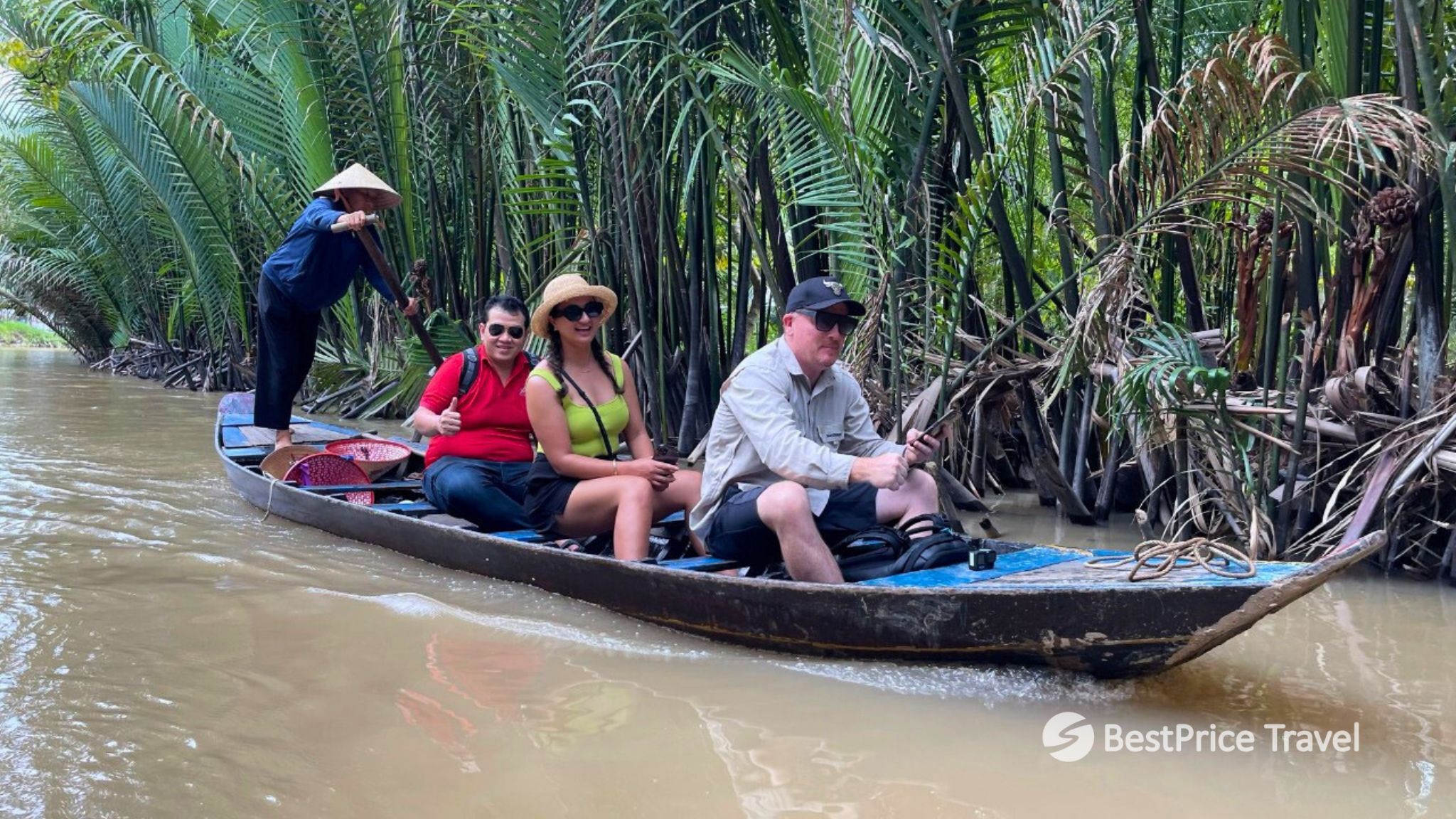 Day 12 Drive The Small Sampan Boat Through Small Canals In Mekong
