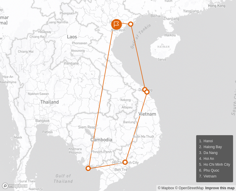 Amazing Vietnam Traditional Wellness & Spa in Private 12 days Route Map