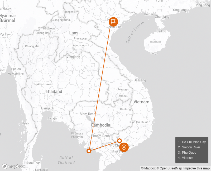 Deep In Love In Phu Quoc 5 Days Route Map