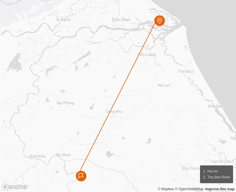 Hoi An Rural Villages Experience on Vespa Route Map