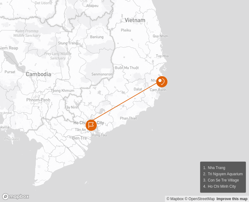 Nha Trang Discovery and Beach Break 6 days Route Map
