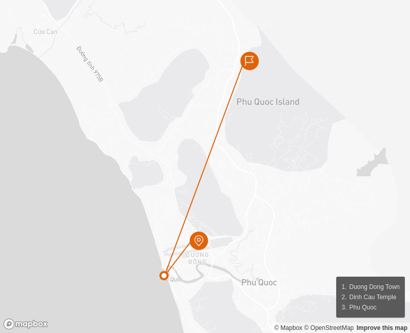 Phu Quoc Island Beach Extension 4 days Route Map