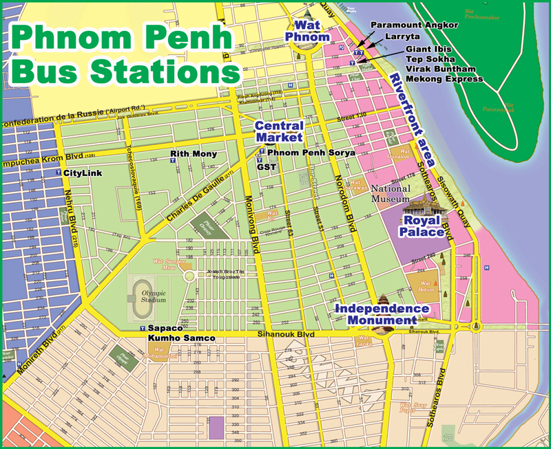 Phnom Penh Bus Station Map